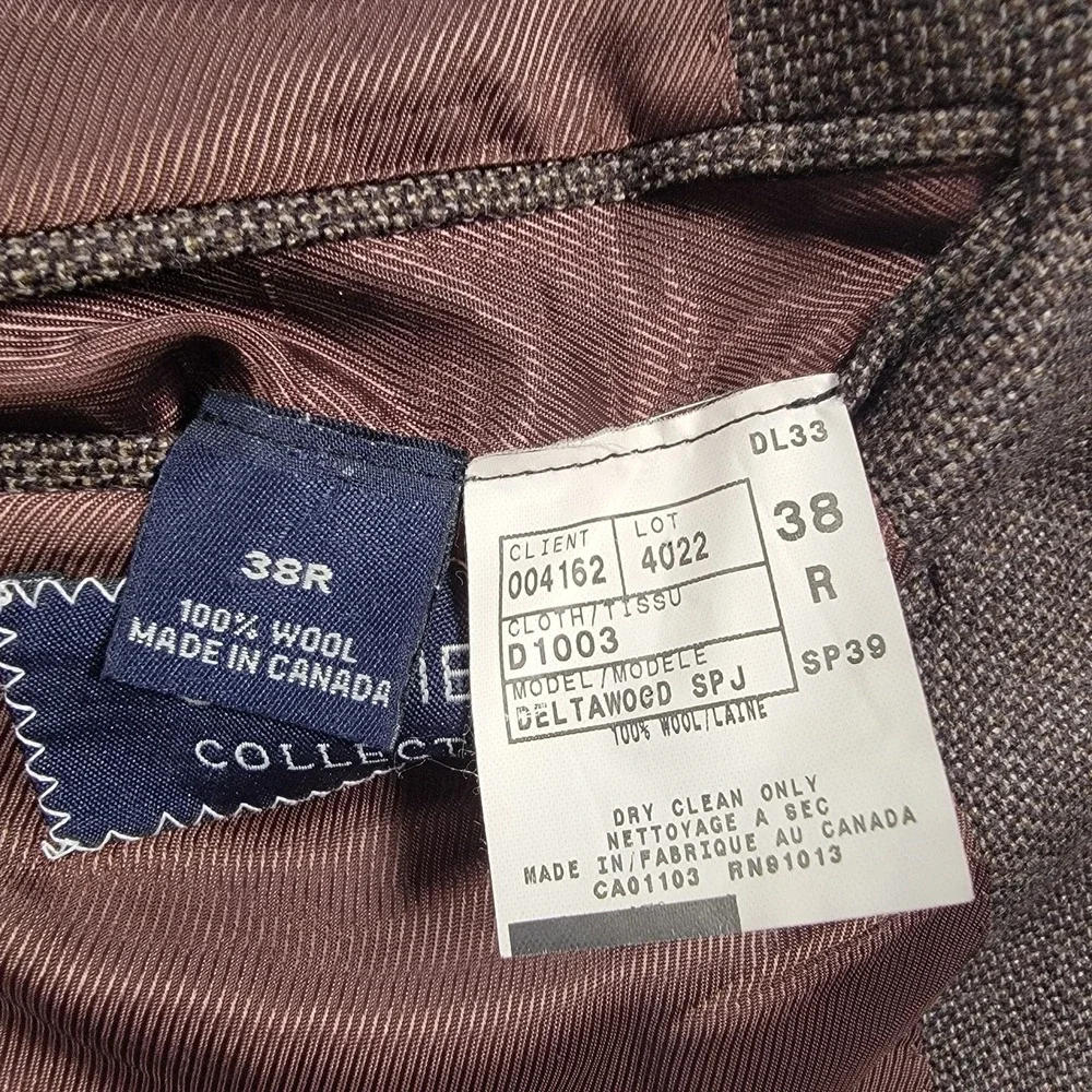 Cremieux Collection x Loro Piana Wool Sport Coat Mens 38R Brown Birdseye Blazer
